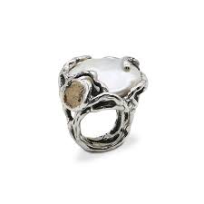 MANDILE - ANELLO RAMI ARGENTO 925 BRONZO CON PERLA BAROCCA