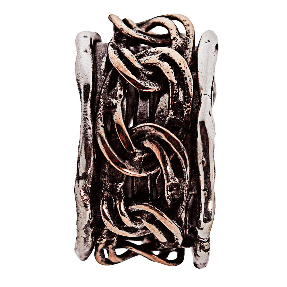 MANDILE - Anello in argento 925 e elemento in bronzo