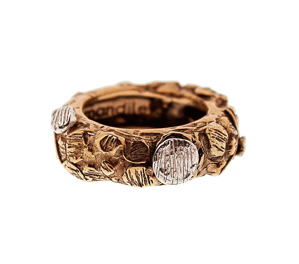 MANDILE - Anello in bronzo e inserti in argento 925