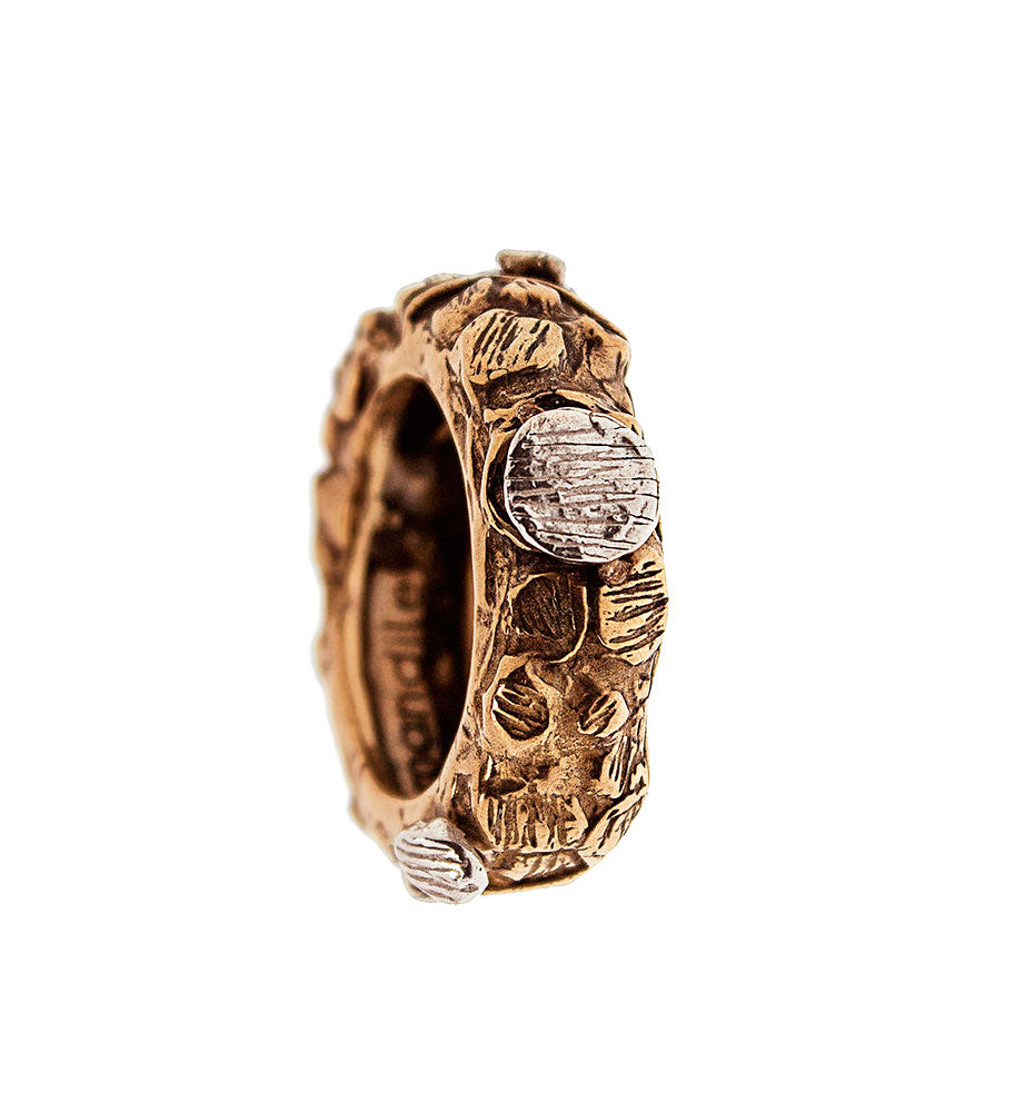 MANDILE - Anello in bronzo e inserti in argento 925