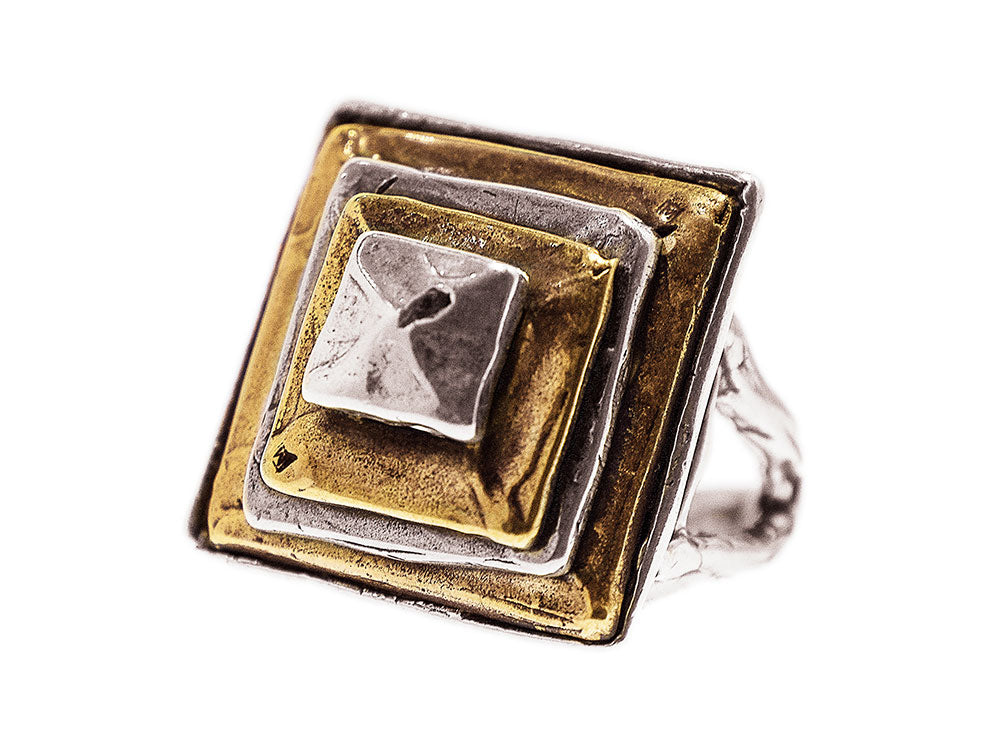 MANDILE - Anello in argento 925 e elementi in bronzo