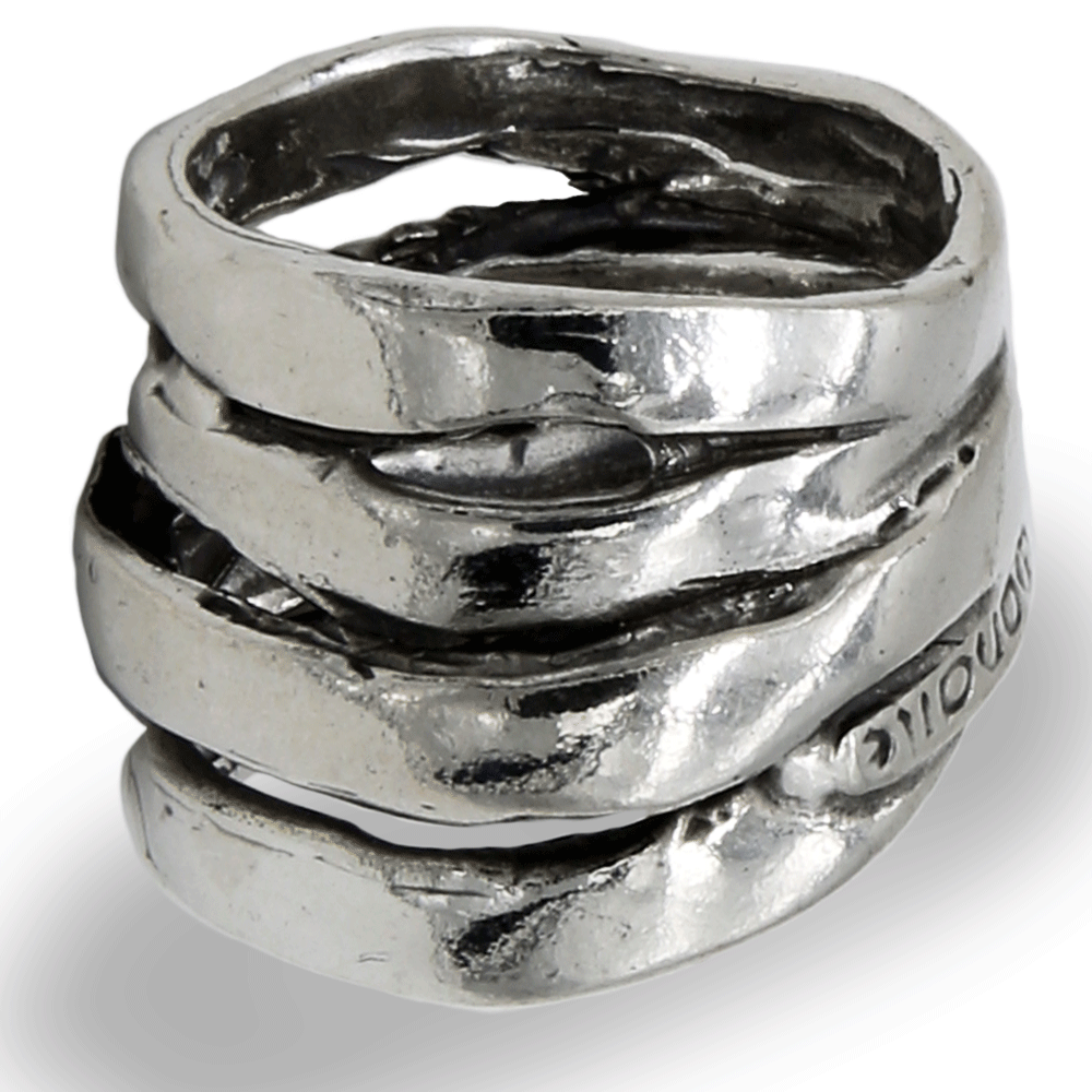 MANDILE - Anello a fascia in argento 925.