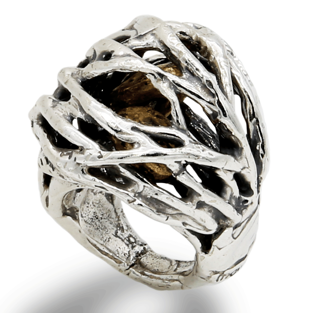 MANDILE - Anello in argento 925 e bronzo